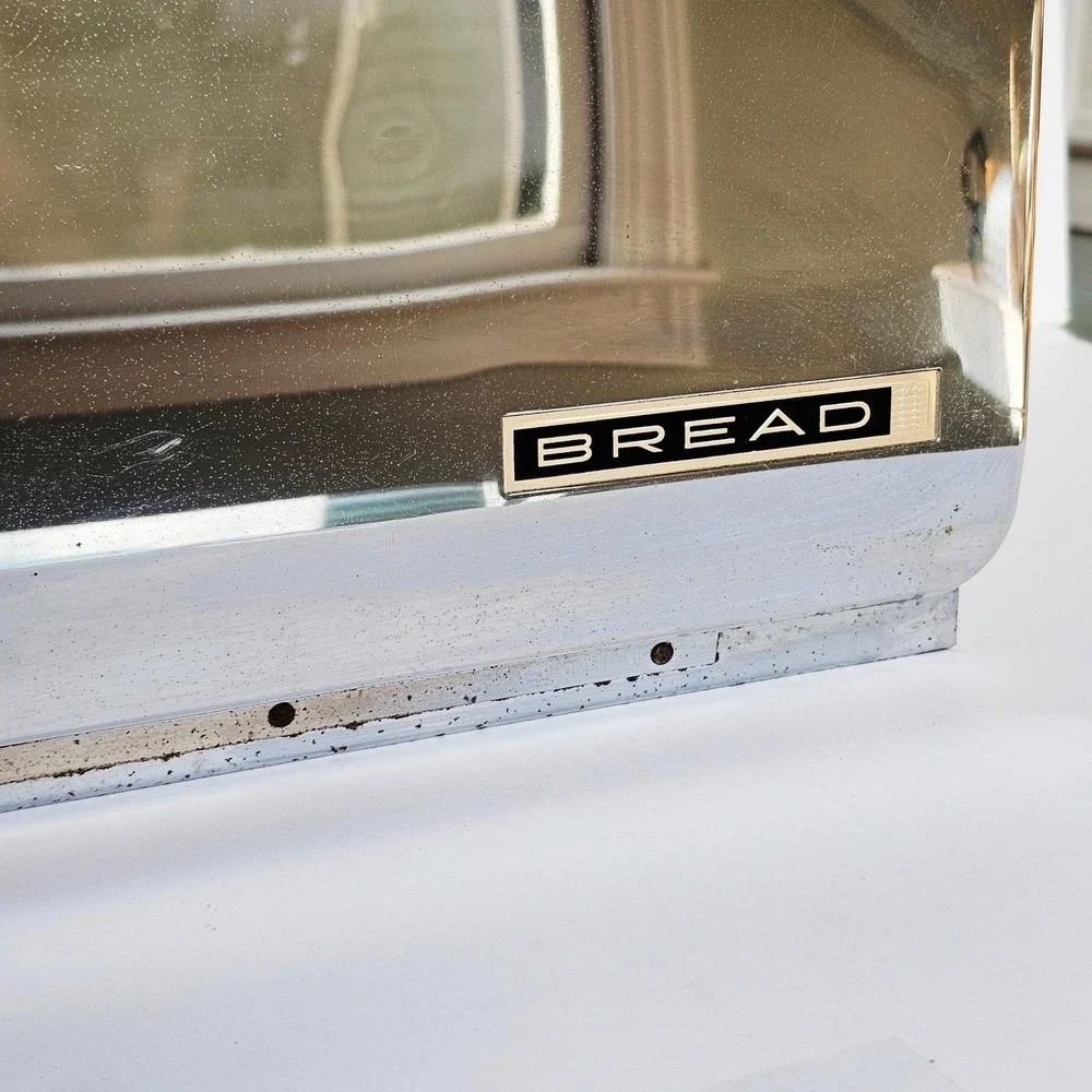 Vintage Lincoln BeautyBox Chrome Bread Box Mid Century Modern Retro Kitchen MCM